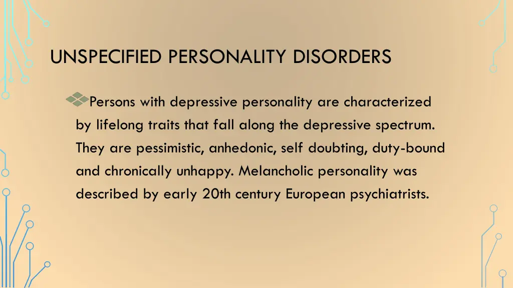 unspecified personality disorders