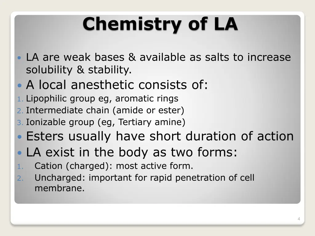 chemistry of la