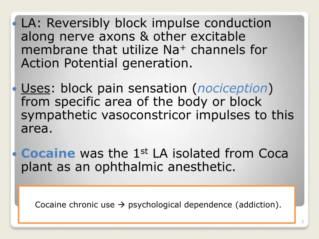 la reversibly block impulse conduction along