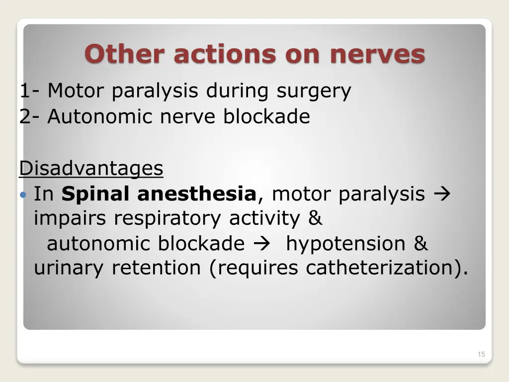 other actions on nerves