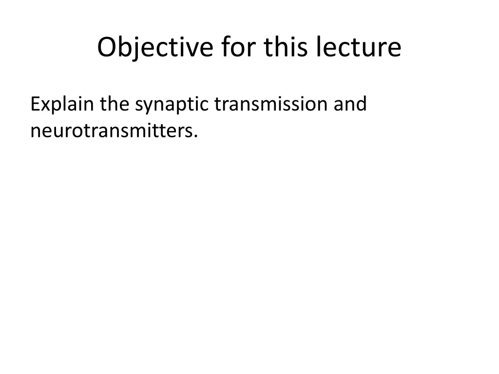 objective for this lecture