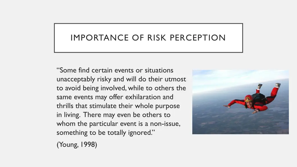 importance of risk perception