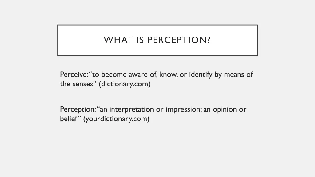 what is perception