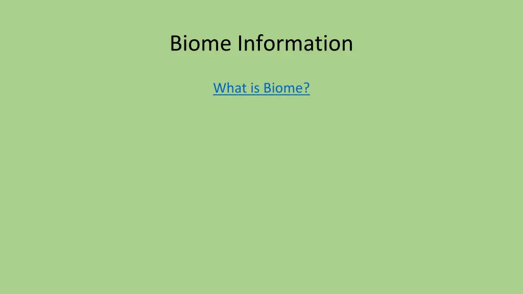 biome information