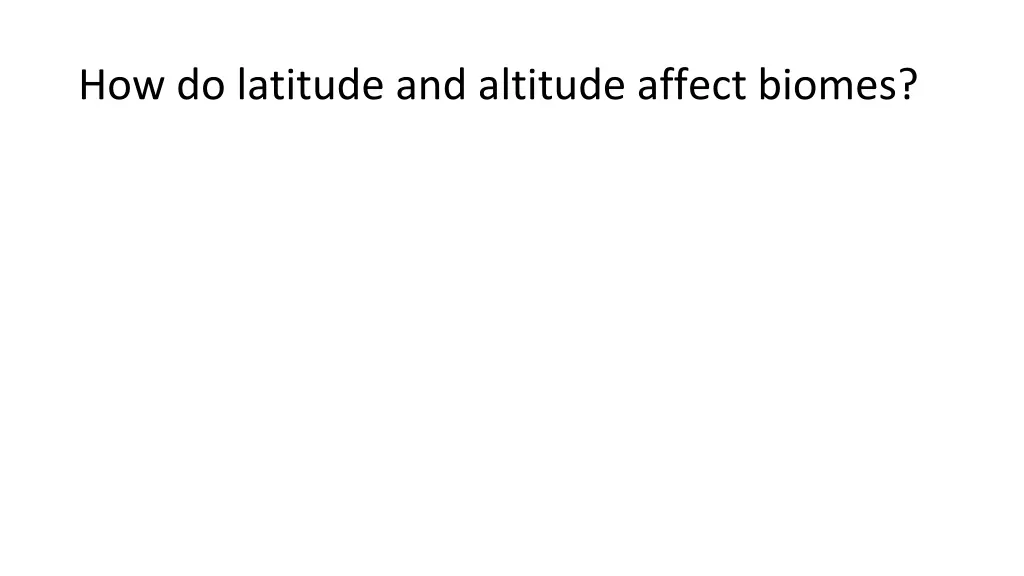 how do latitude and altitude affect biomes