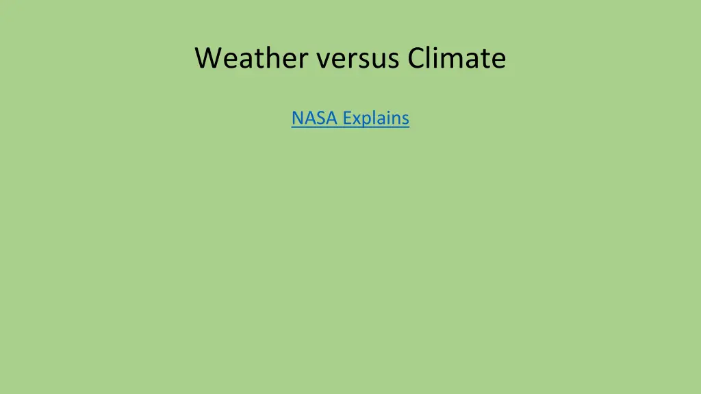 weather versus climate