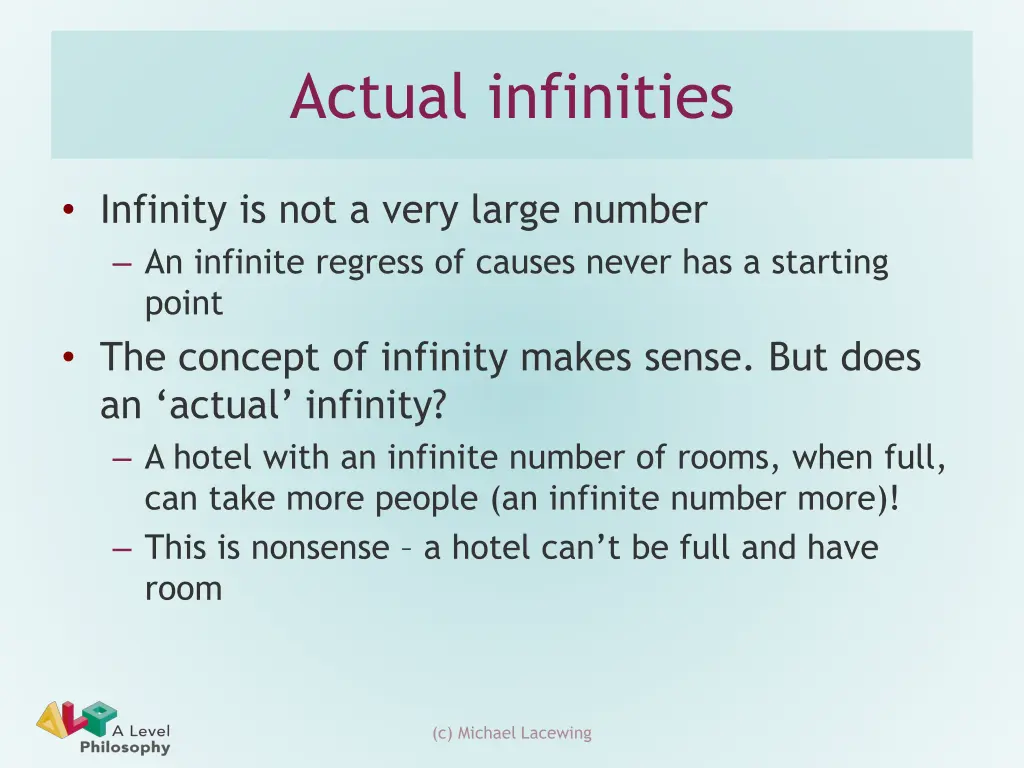 actual infinities