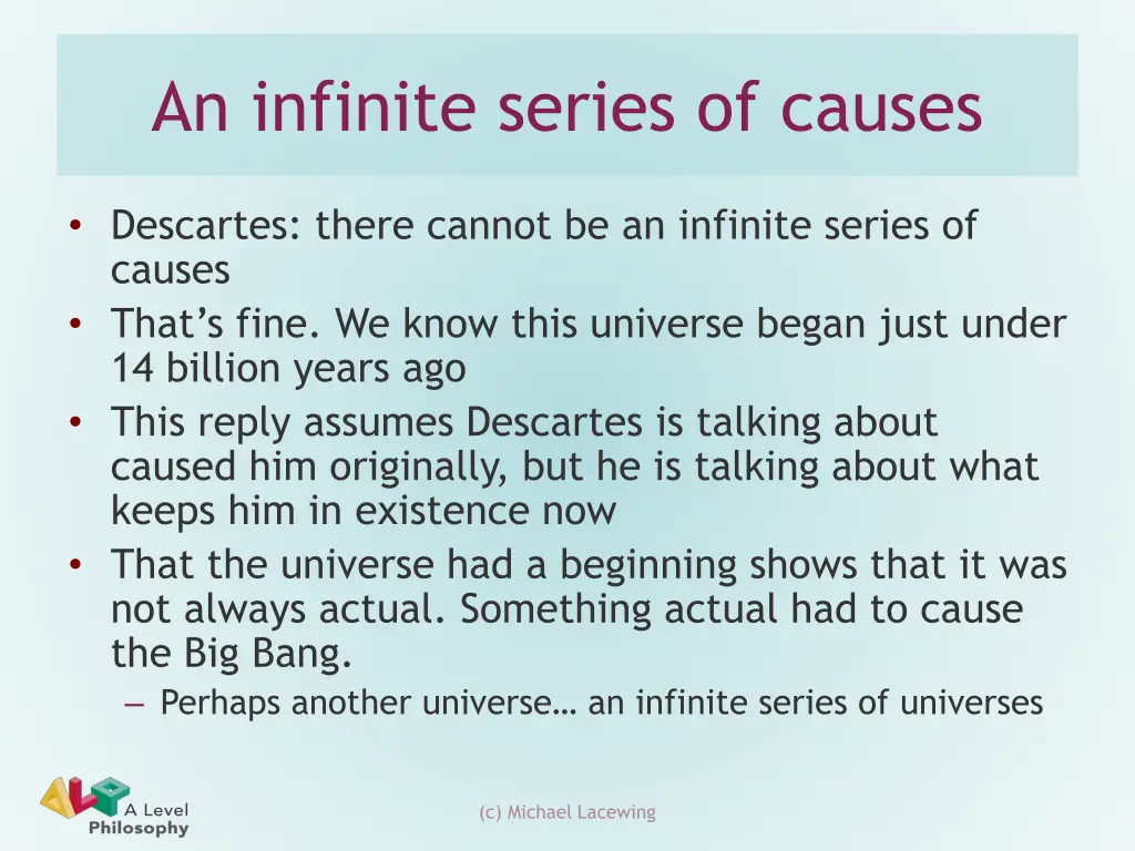 an infinite series of causes