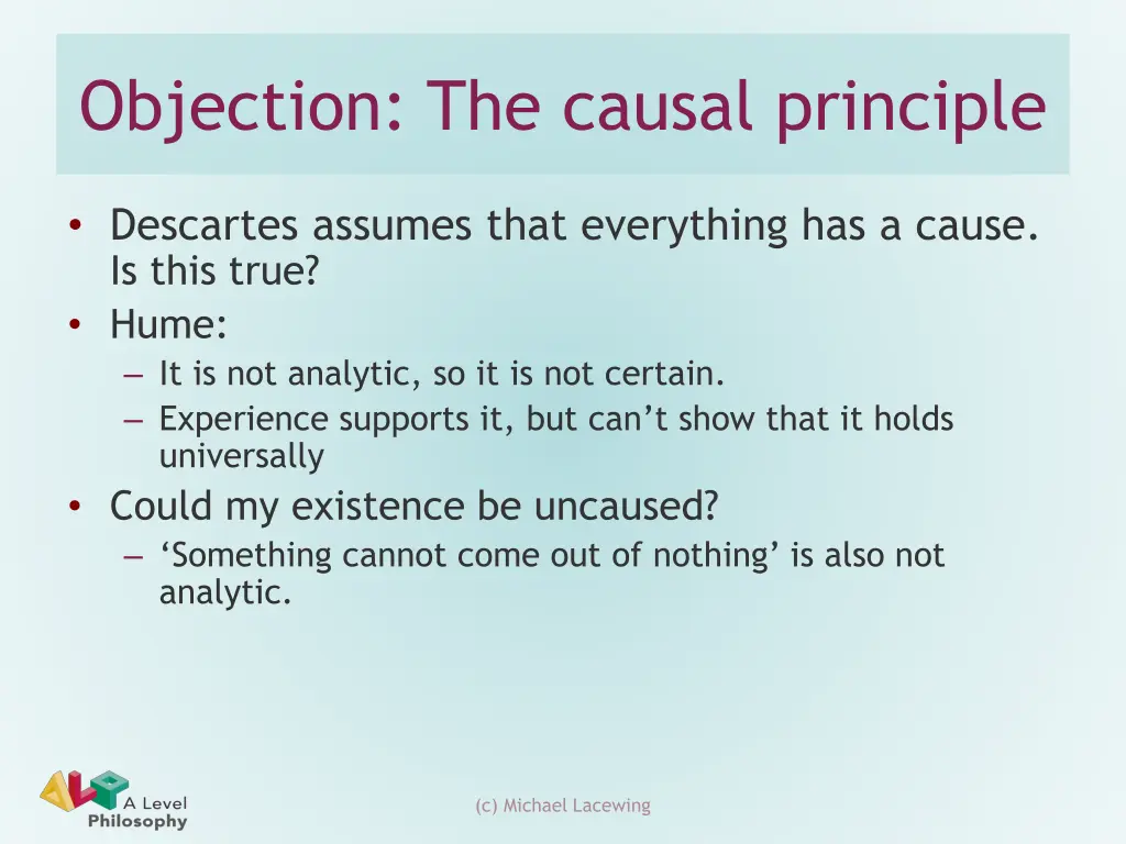 objection the causal principle