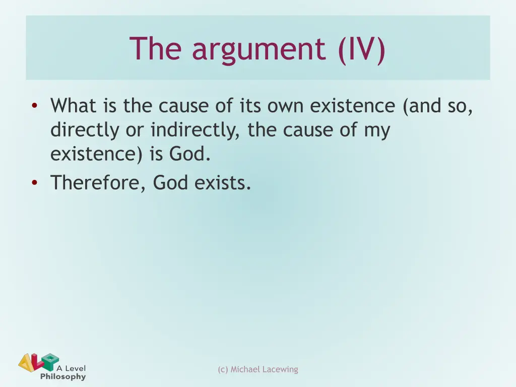 the argument iv 1