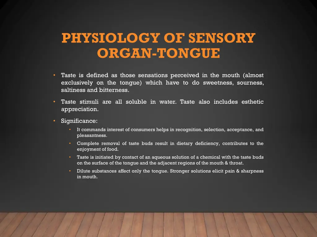 physiology of sensory organ tongue