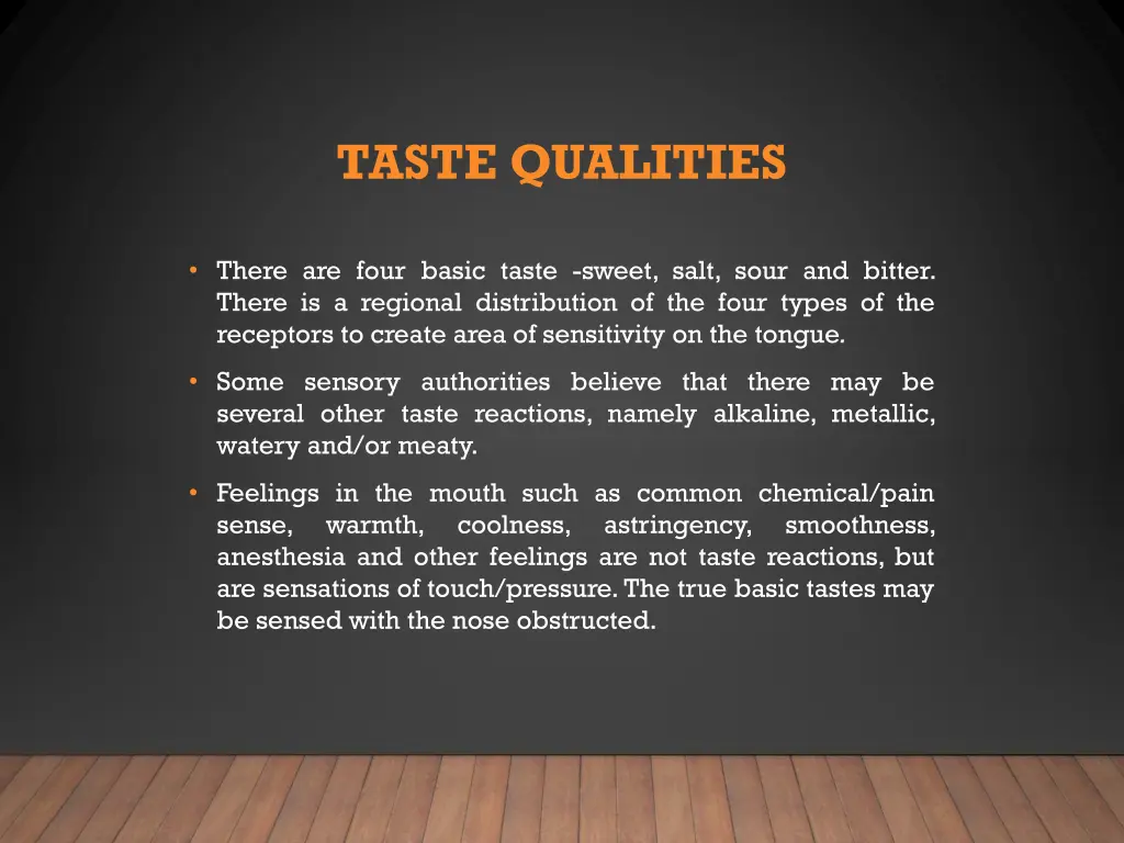 taste qualities