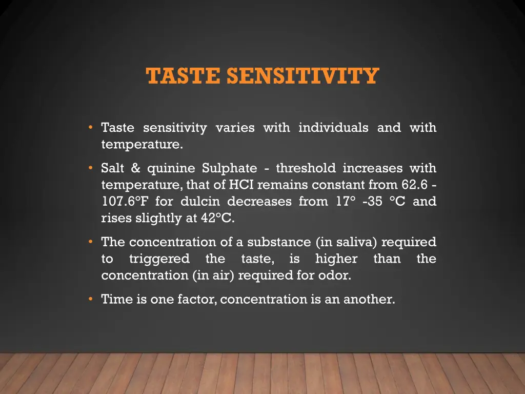 taste sensitivity