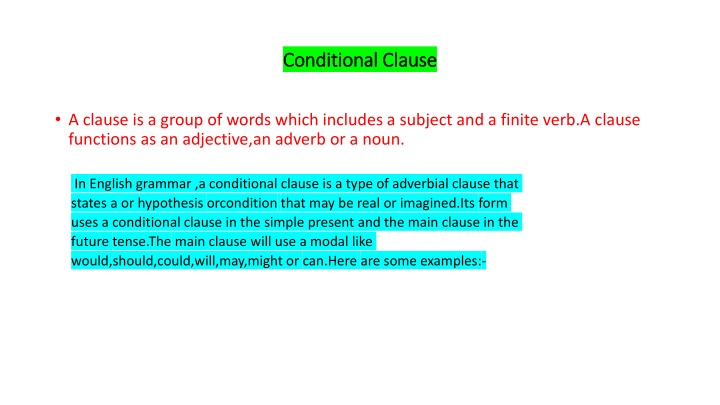 conditional clause conditional clause