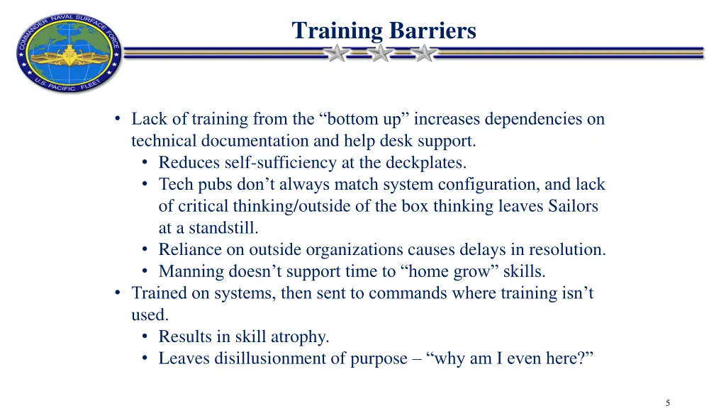 training barriers