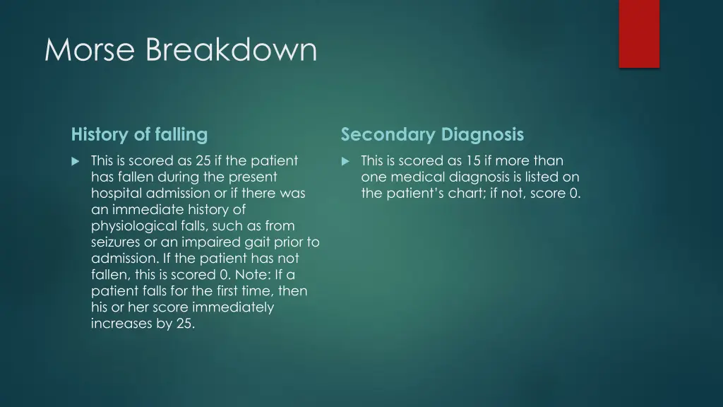 morse breakdown