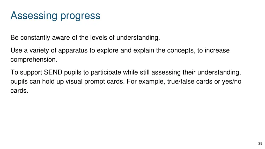 assessing progress