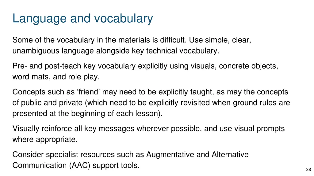 language and vocabulary