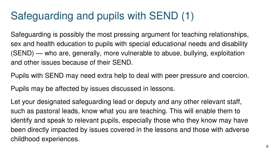 safeguarding and pupils with send 1