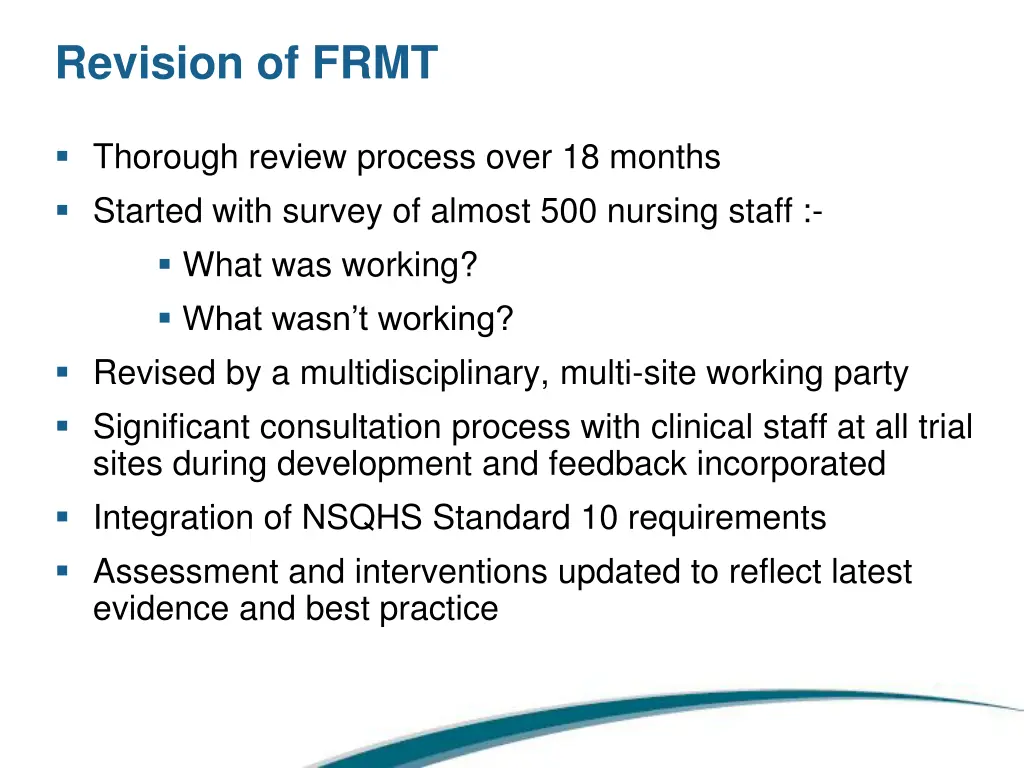 revision of frmt 1