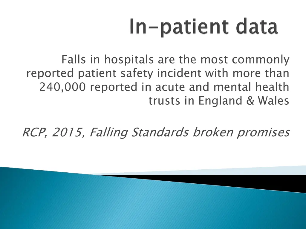 falls in hospitals are the most commonly reported