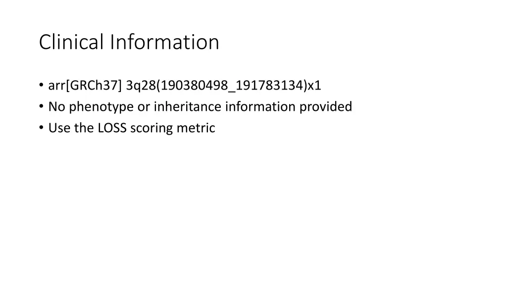 clinical information