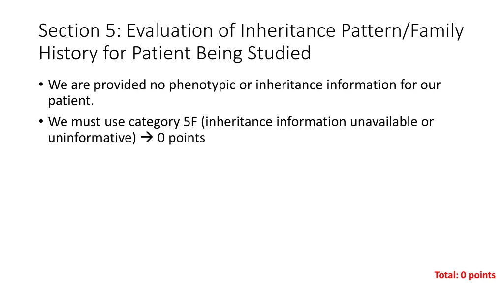 section 5 evaluation of inheritance pattern