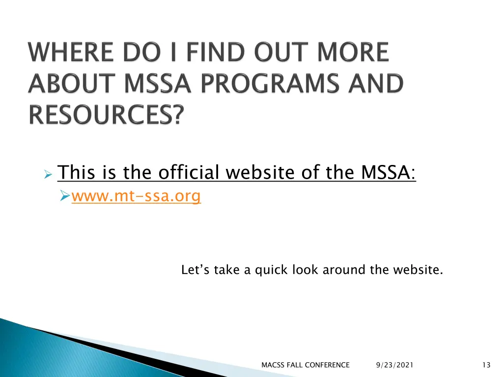 this is the official website of the mssa