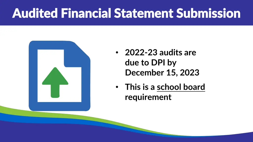 audited financial statement submission audited