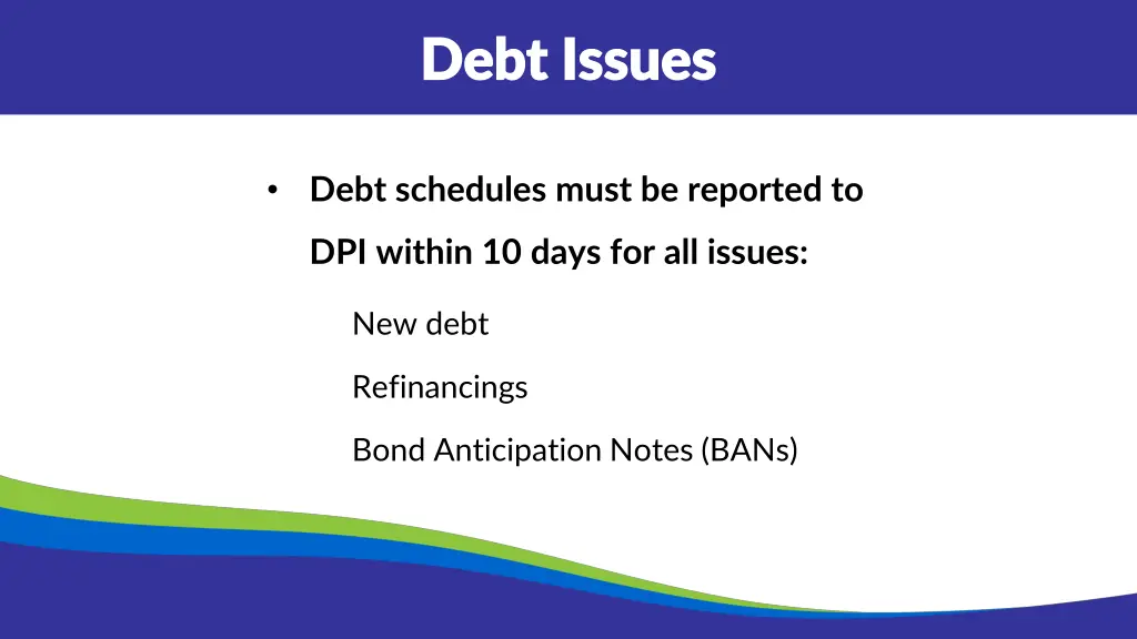 debt issues debt issues