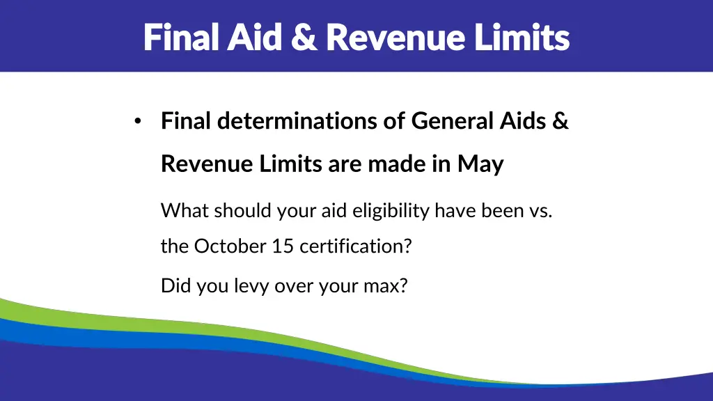 final aid revenue limits final aid revenue limits