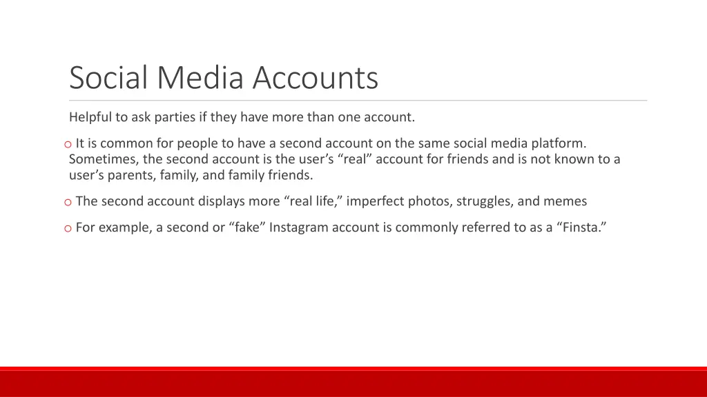 social media accounts