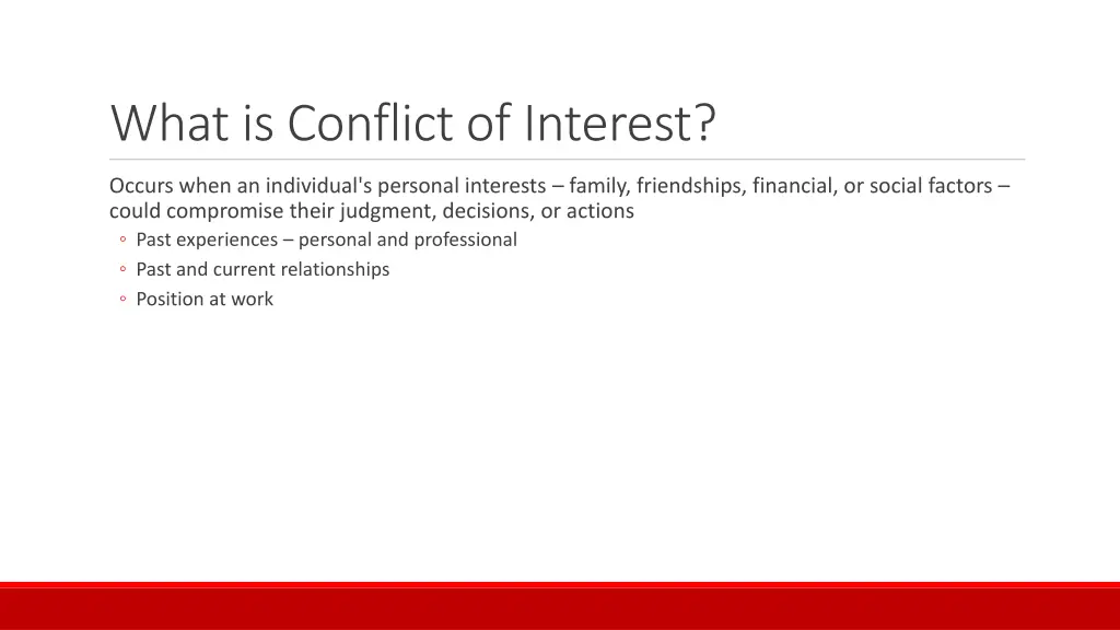 what is conflict of interest