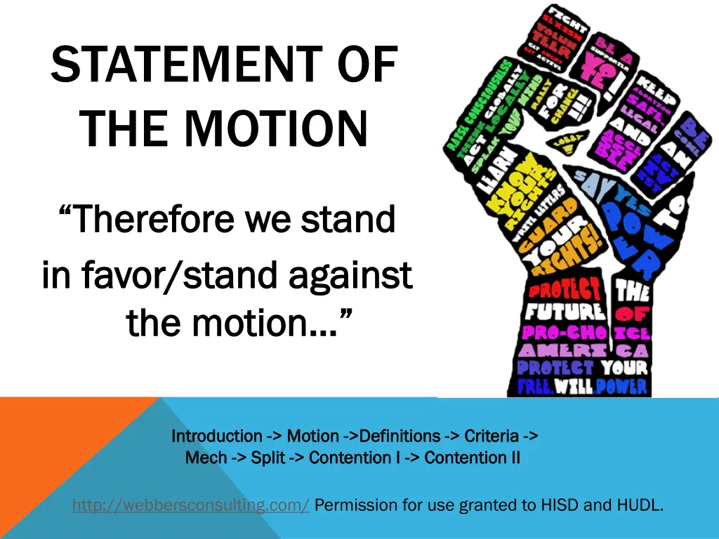 statement of the motion