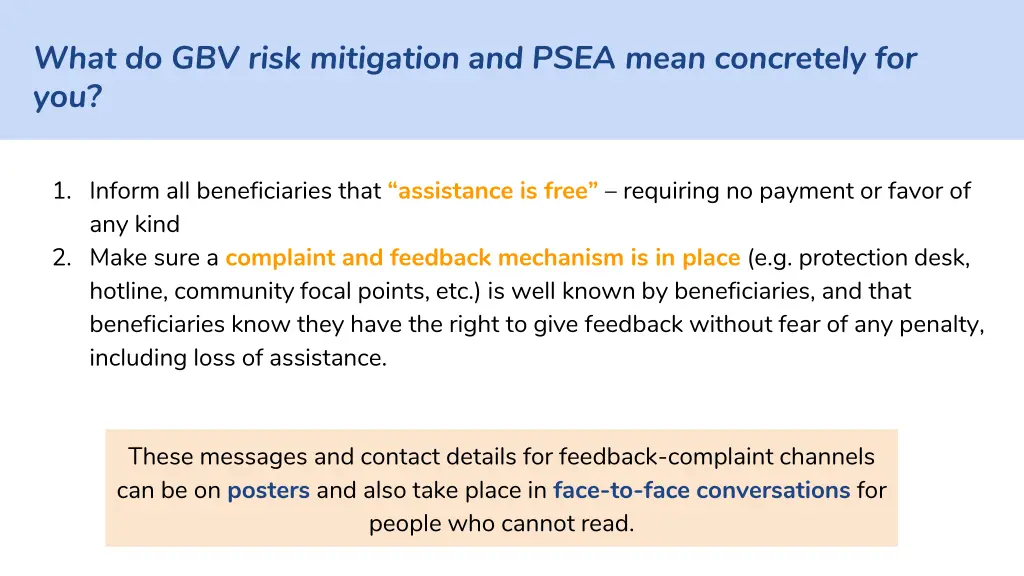 what do gbv risk mitigation and psea mean