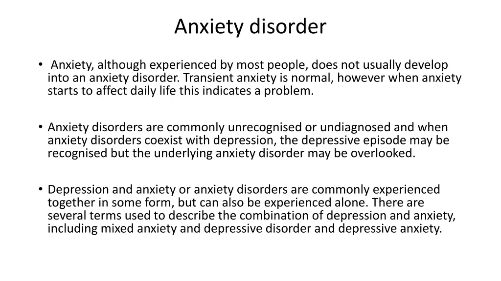 anxiety disorder