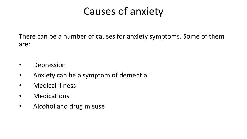 causes of anxiety