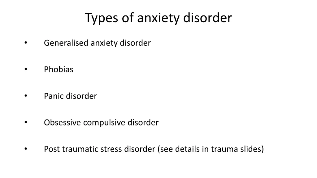 types of anxiety disorder