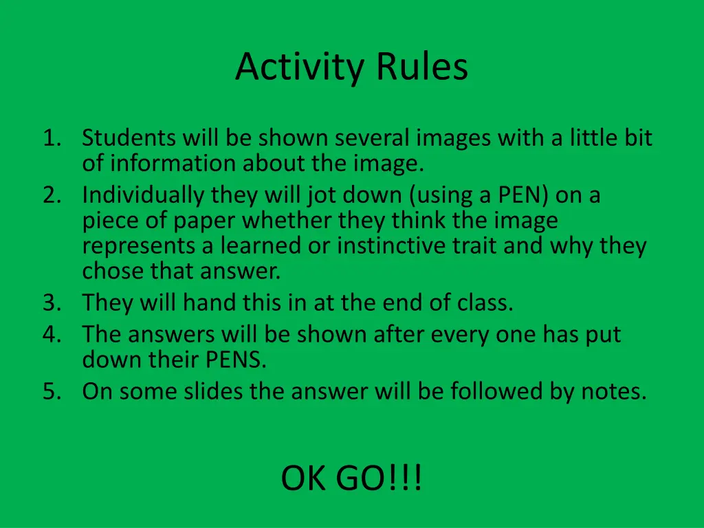 activity rules