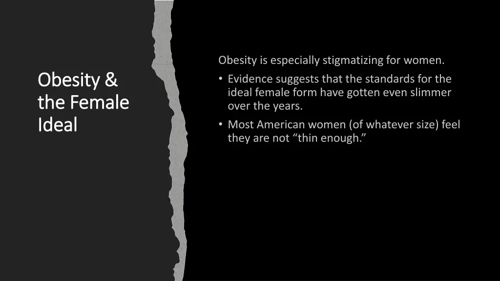 obesity obesity the female the female ideal ideal