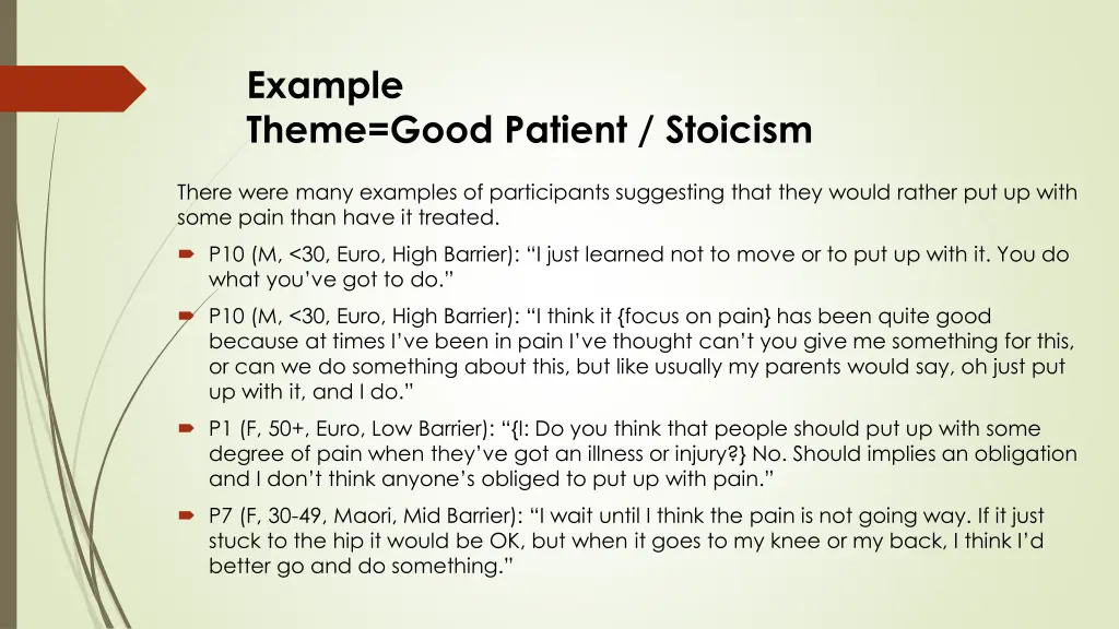 example theme good patient stoicism