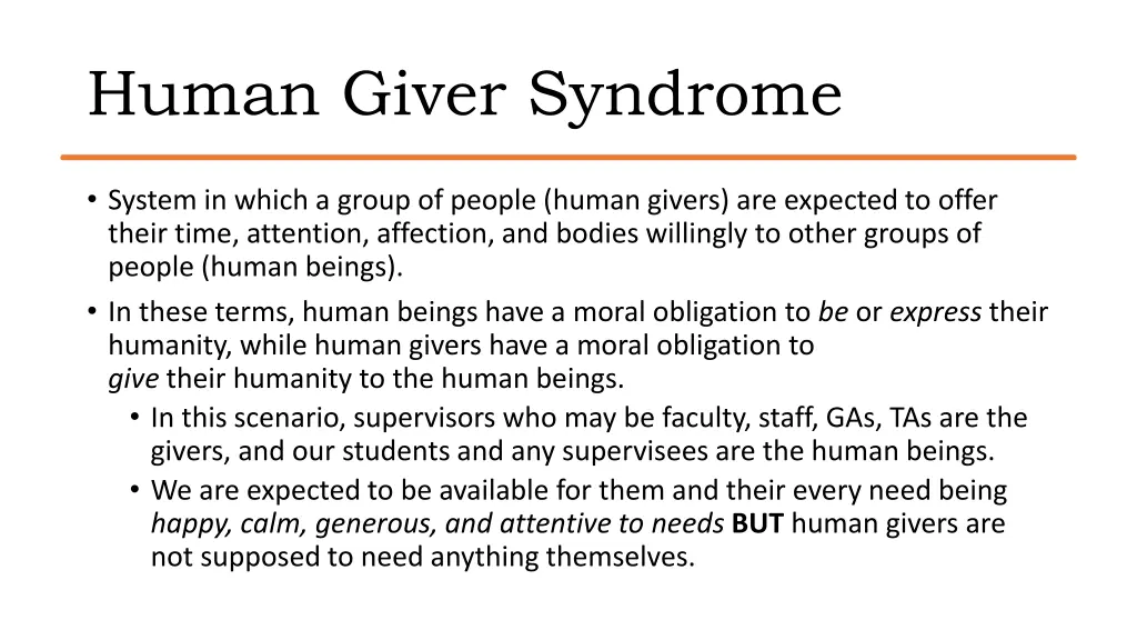 human giver syndrome