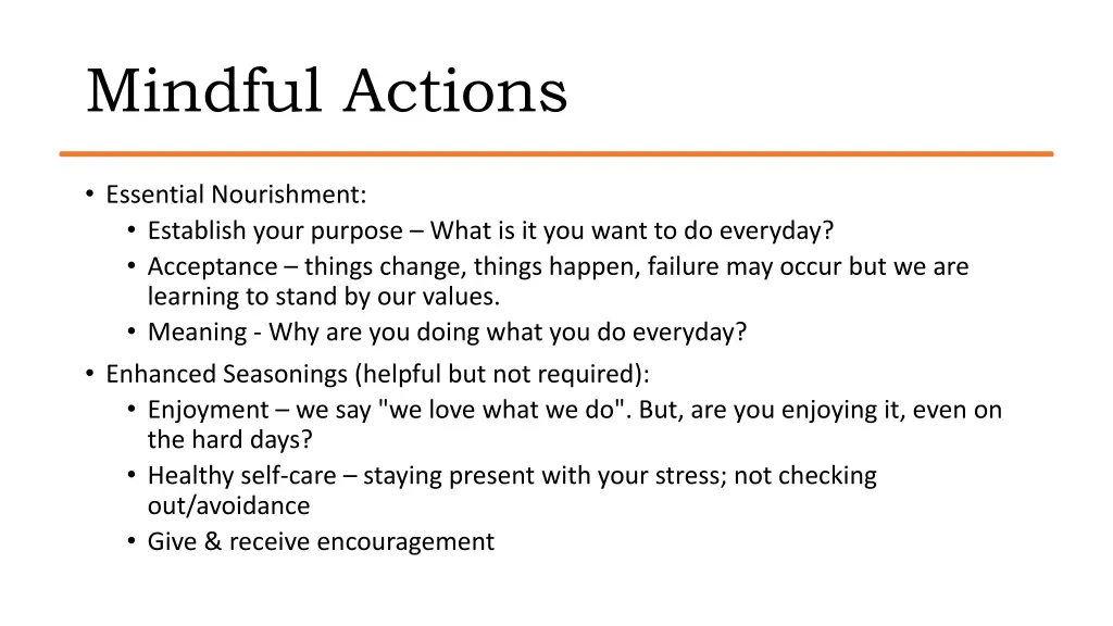 mindful actions