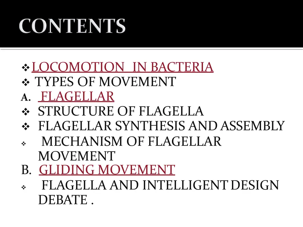 locomotion in bacteria types of movement