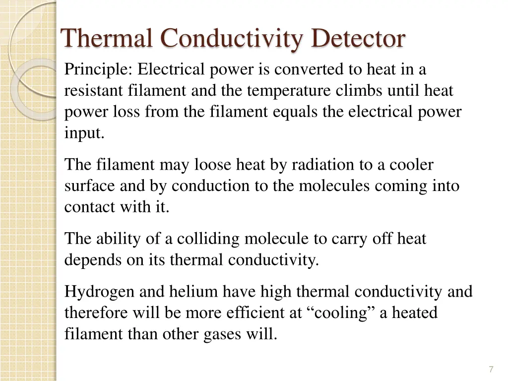 thermal conductivity detector principle