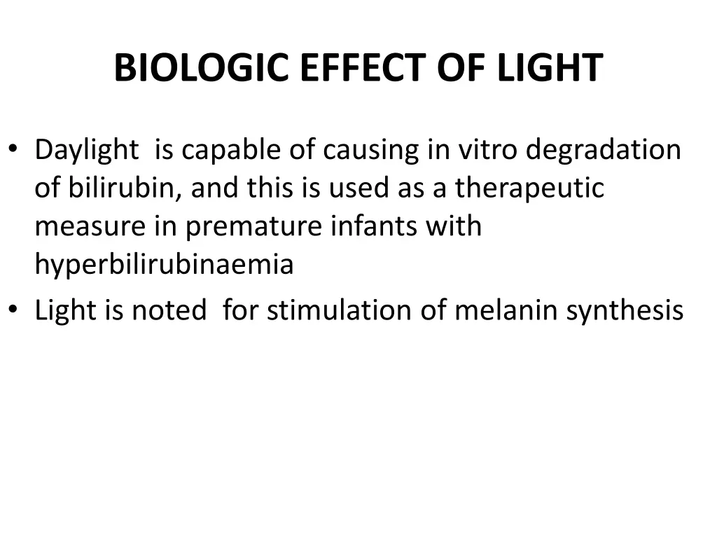 biologic effect of light