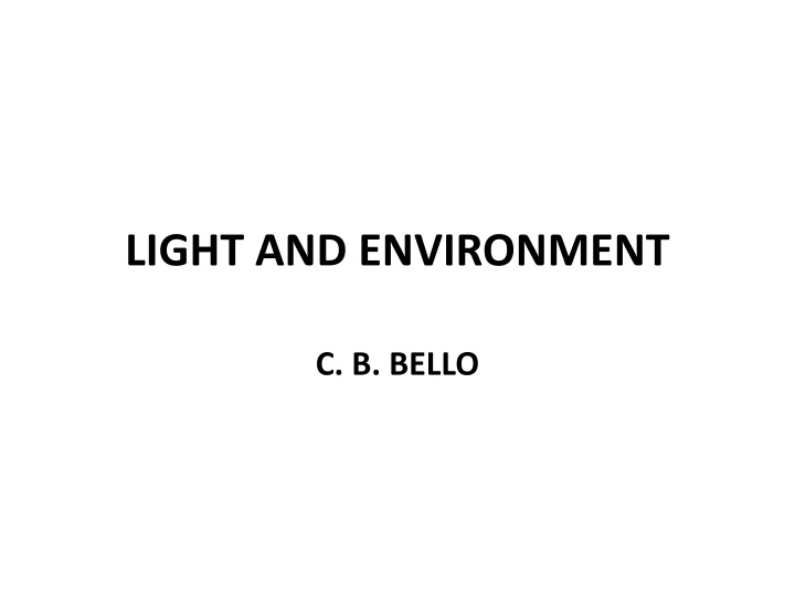 light and environment