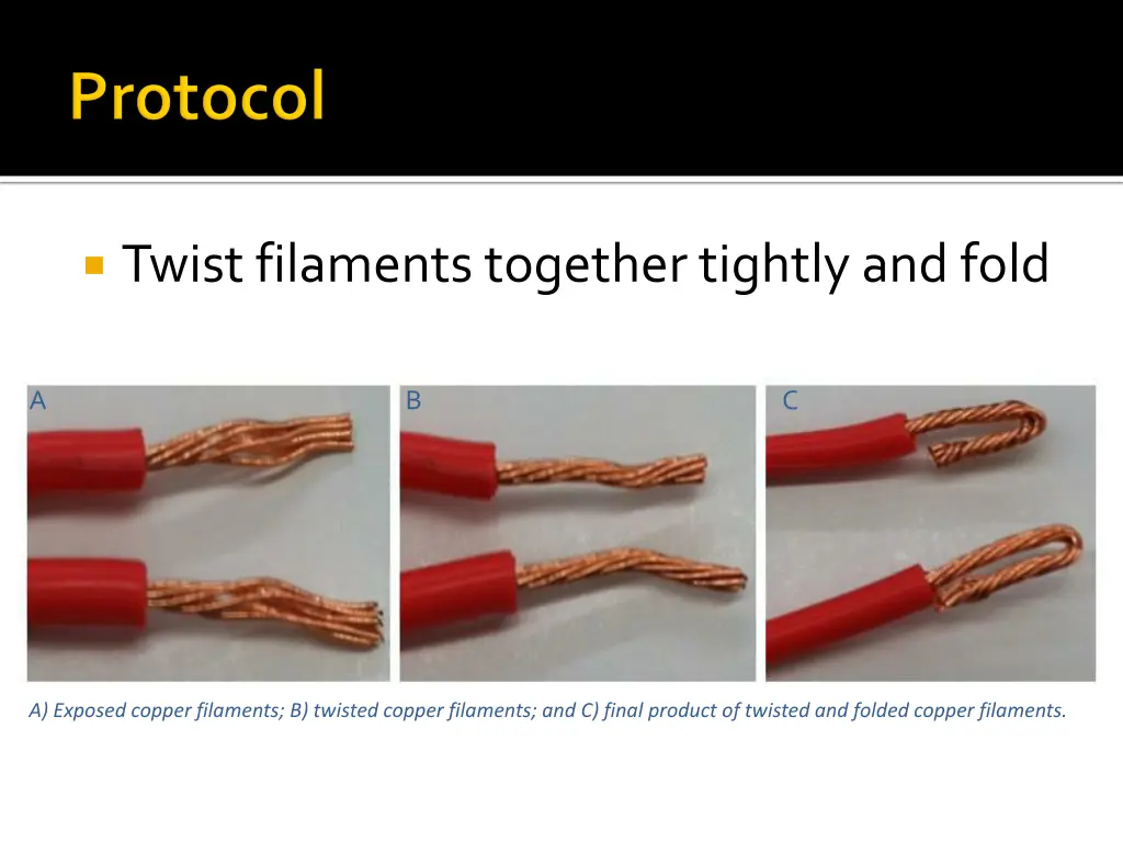 twist filaments together tightly and fold