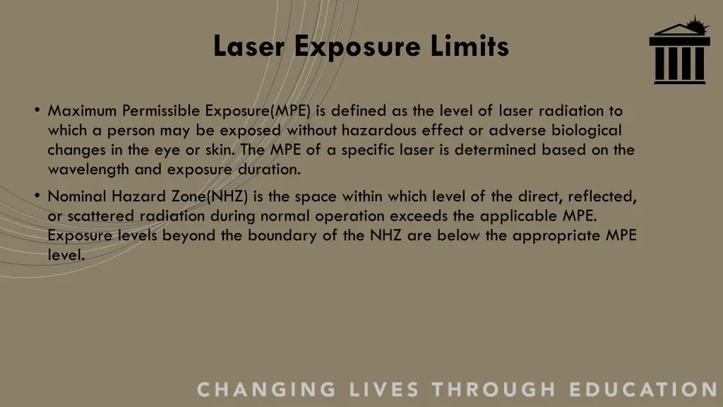 laser exposure limits