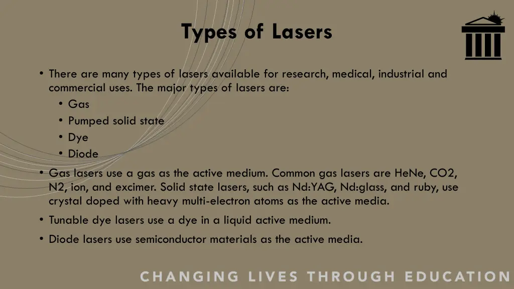 types of lasers